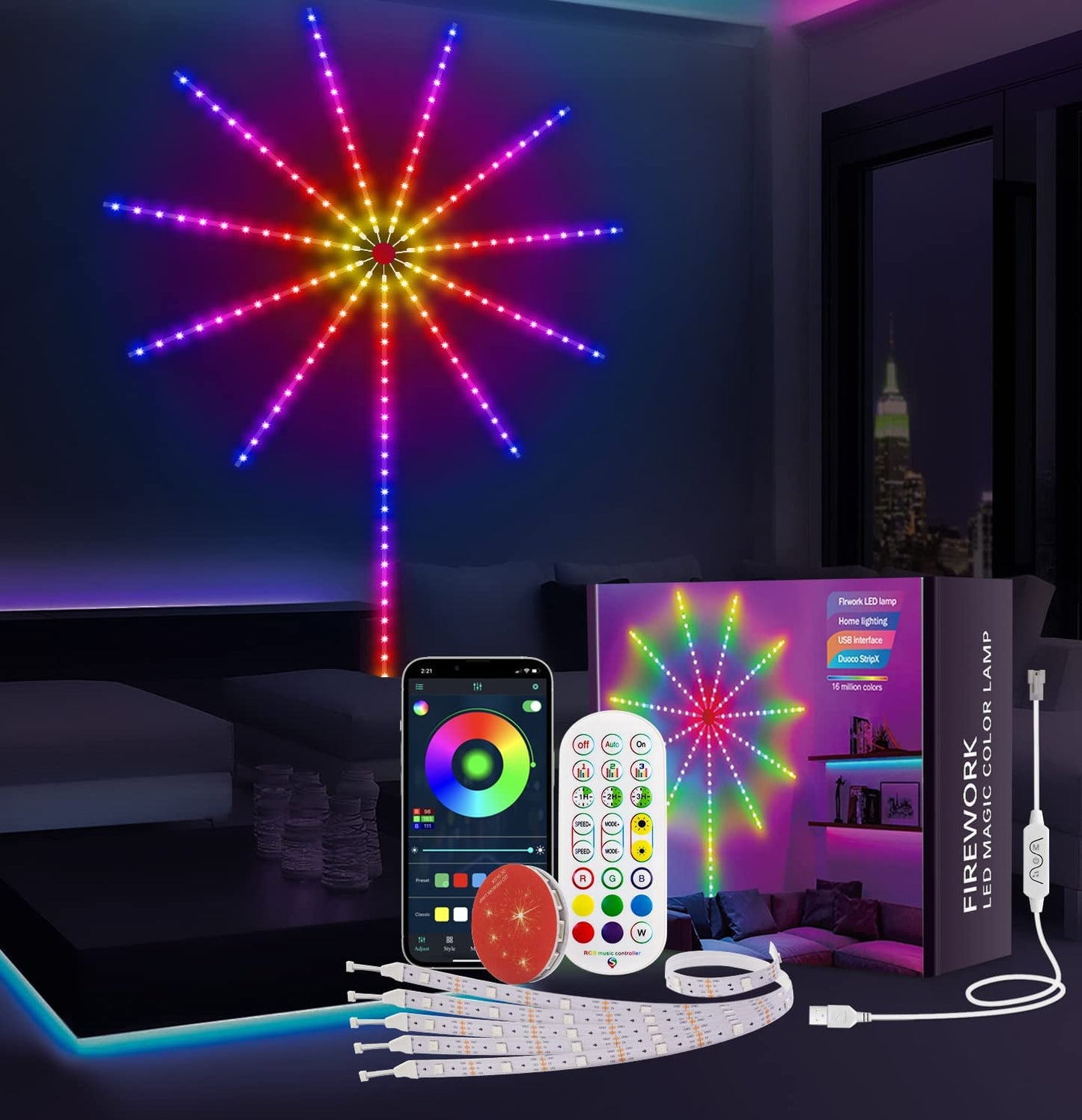 Strivu Smart Firework LED Lights