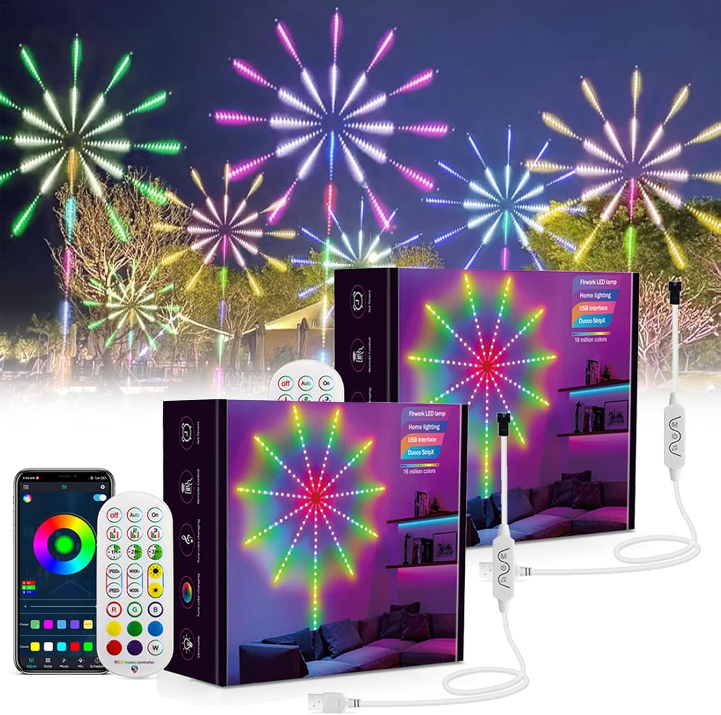 Strivu Smart Firework LED Lights