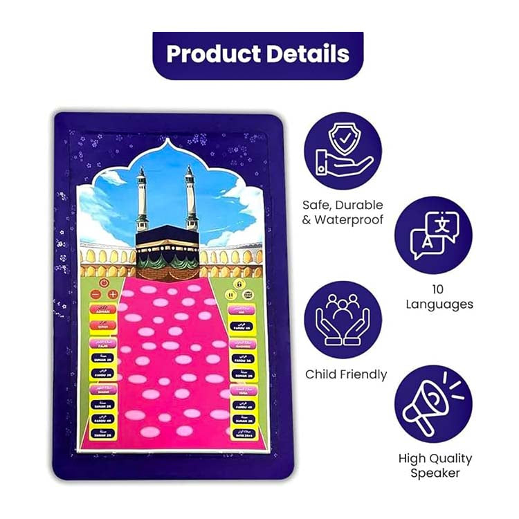 Strivu Educational Prayer Mat for Kids – Interactive Muslim Learning Mat with Audio