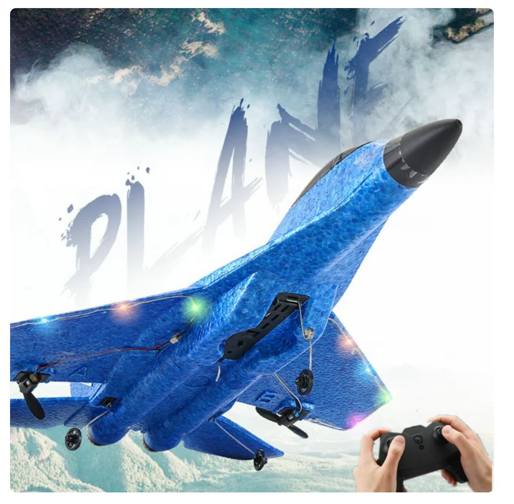 Strivu Remote Control Airplane – High-Speed RC Jet with LED Lights
