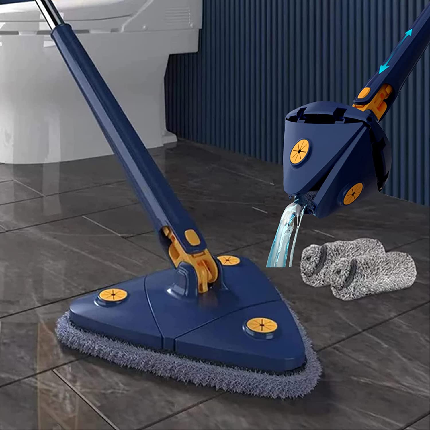 360 Rotating Adjustable Mop – Easy Spin Floor Cleaning System with Bucket Set
