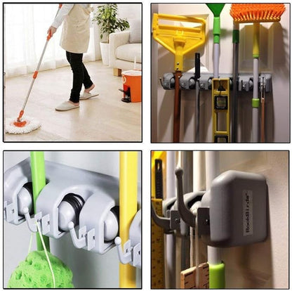 Strivu Brooms and Toiletries Wall Organizer – Multipurpose Cleaning Tools Holder