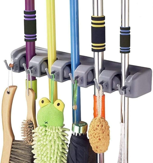 Strivu Brooms and Toiletries Wall Organizer – Multipurpose Cleaning Tools Holder