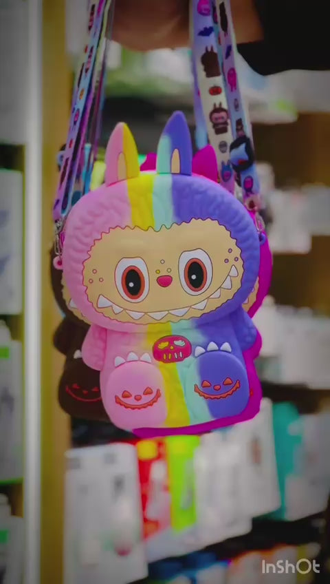 Labubu Monster Shoulder Bag – Soft Silicone Cartoon Crossbody Purse