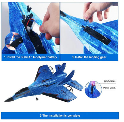 Strivu Remote Control Airplane – High-Speed RC Jet with LED Lights