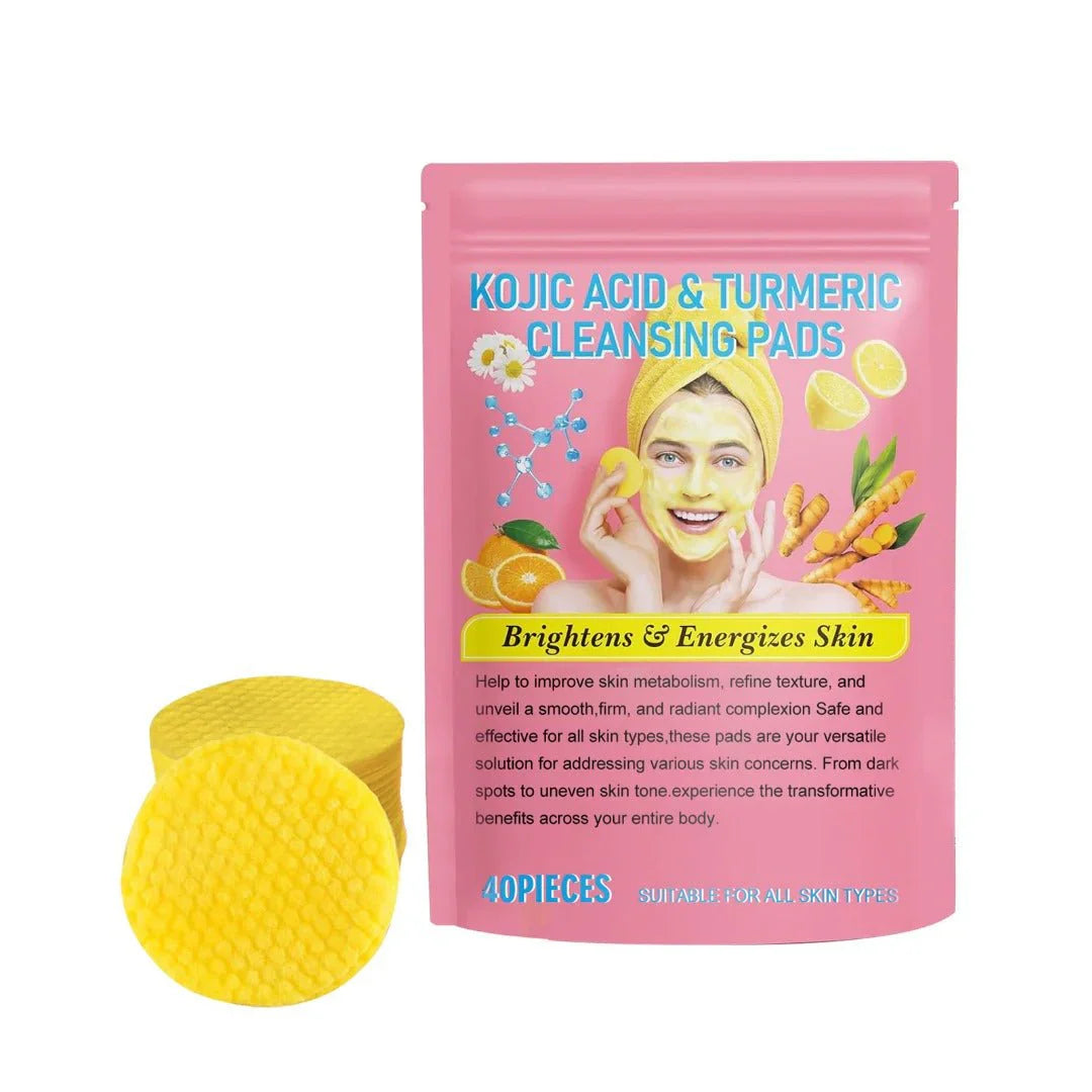 Turmeric Kojic Acid Cleansing Pads – 40pcs Brightening Dark Spot Remover